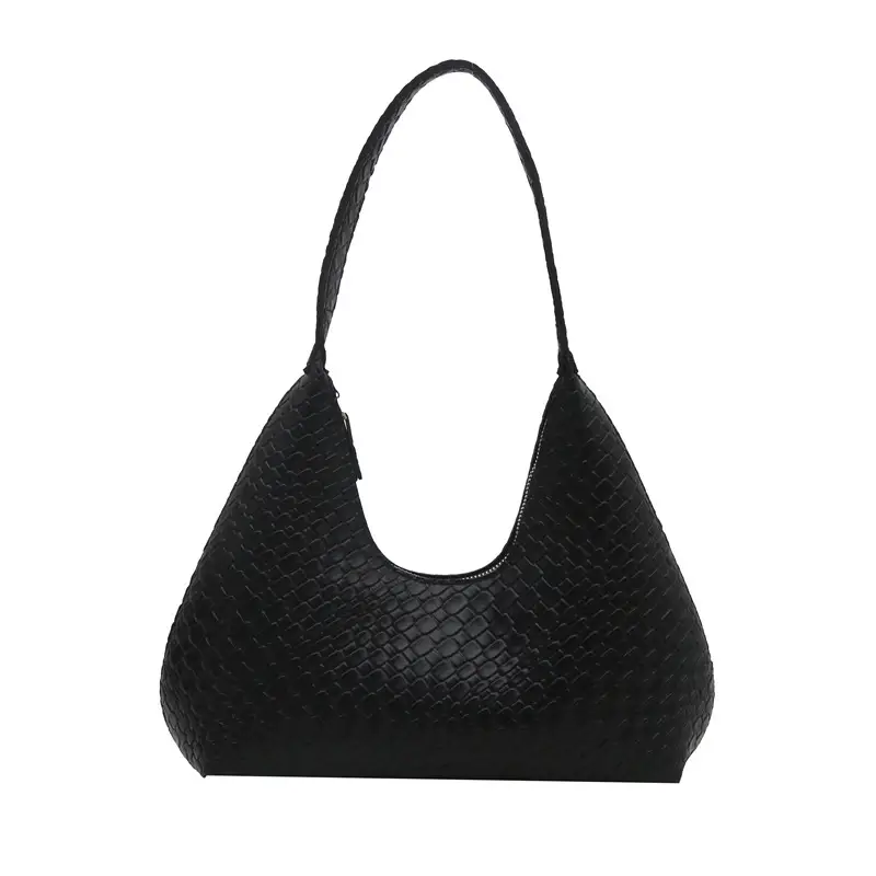 Red Woven Quilted Shoulder Bag for Women - Image 9