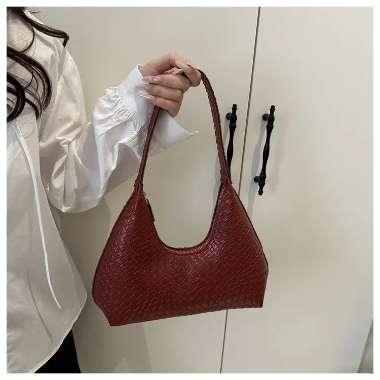 Red Woven Quilted Shoulder Bag for Women — feature 15