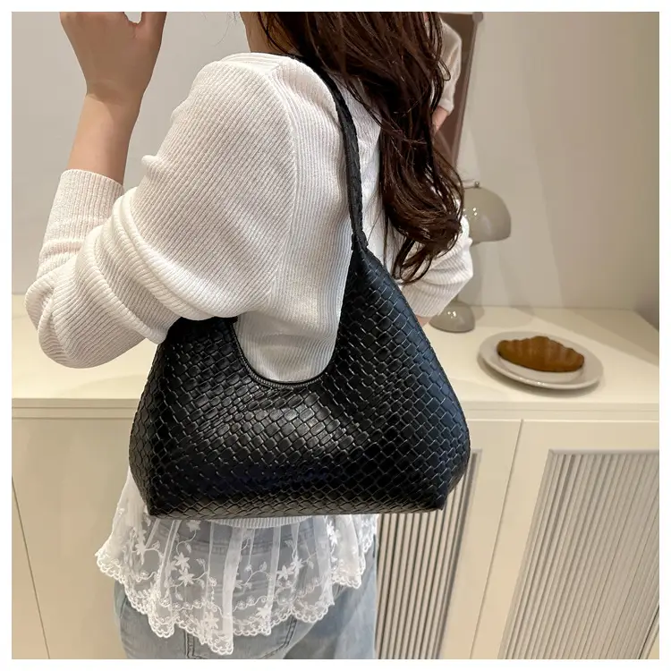 Red Woven Quilted Shoulder Bag for Women — feature 19