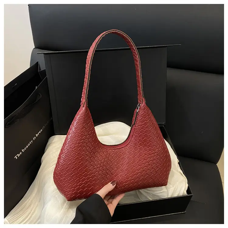 Red Woven Quilted Shoulder Bag for Women — feature 21