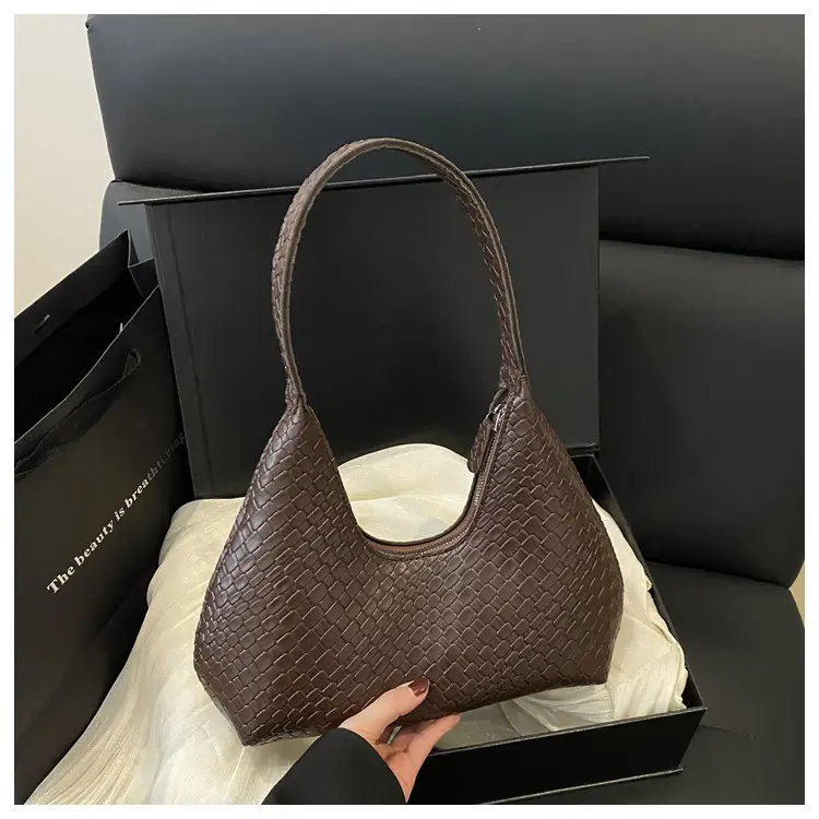 Red Woven Quilted Shoulder Bag for Women — feature 24