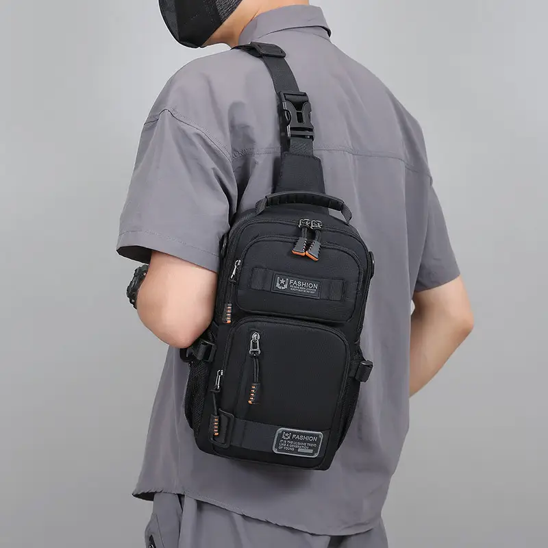 Men's Multi-Purpose Chest Bag Navy Blue Travel Sports Lightweight - Image 7