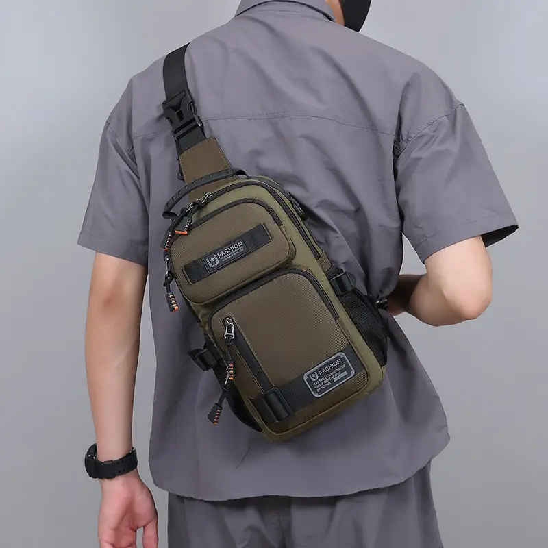 Men's Multi-Purpose Chest Bag Navy Blue Travel Sports Lightweight - Image 8