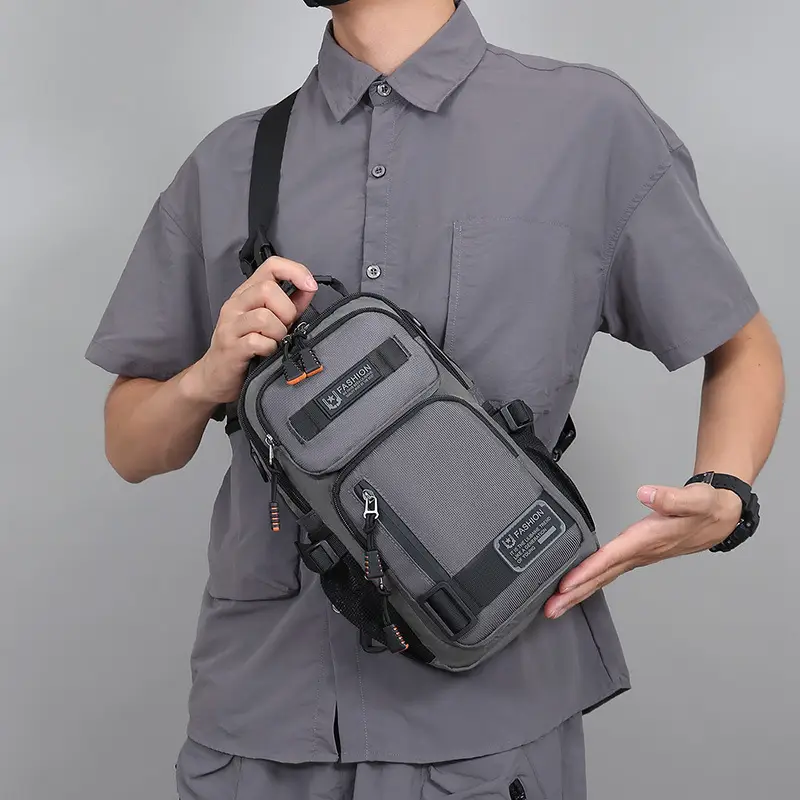 Men's Multi-Purpose Chest Bag Navy Blue Travel Sports Lightweight - Image 9