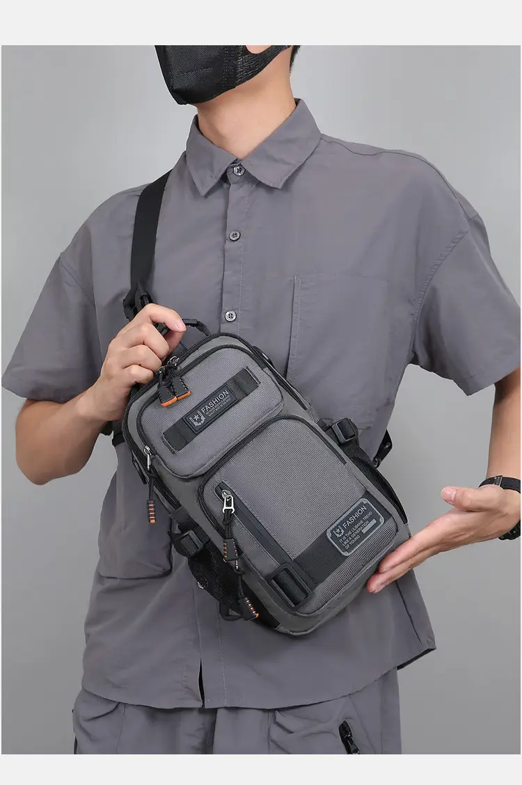 Men's Multi-Purpose Chest Bag Navy Blue Travel Sports Lightweight — feature 14