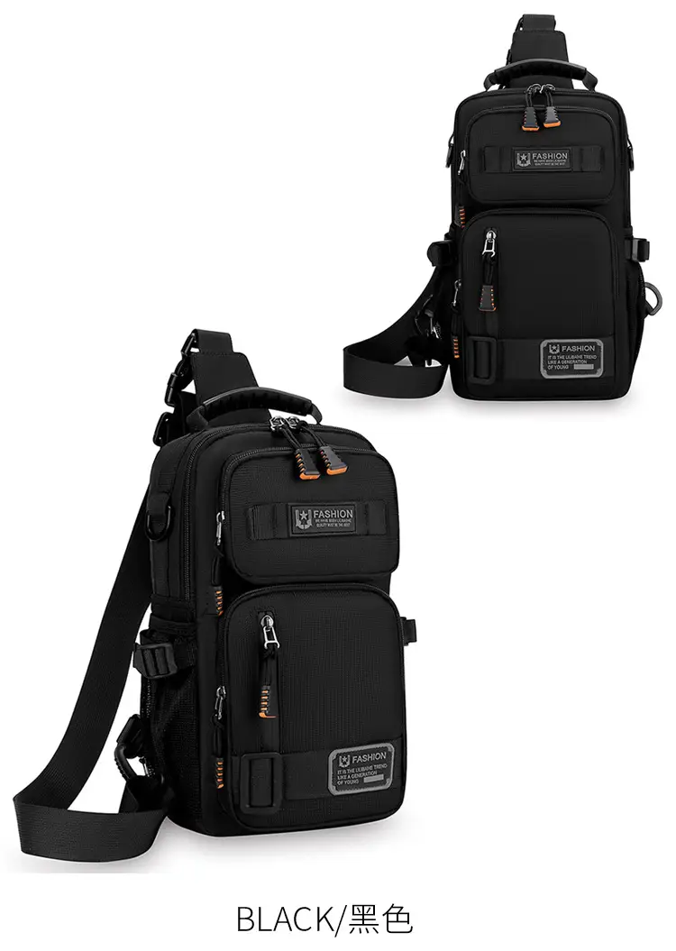 Men's Multi-Purpose Chest Bag Navy Blue Travel Sports Lightweight — feature 19