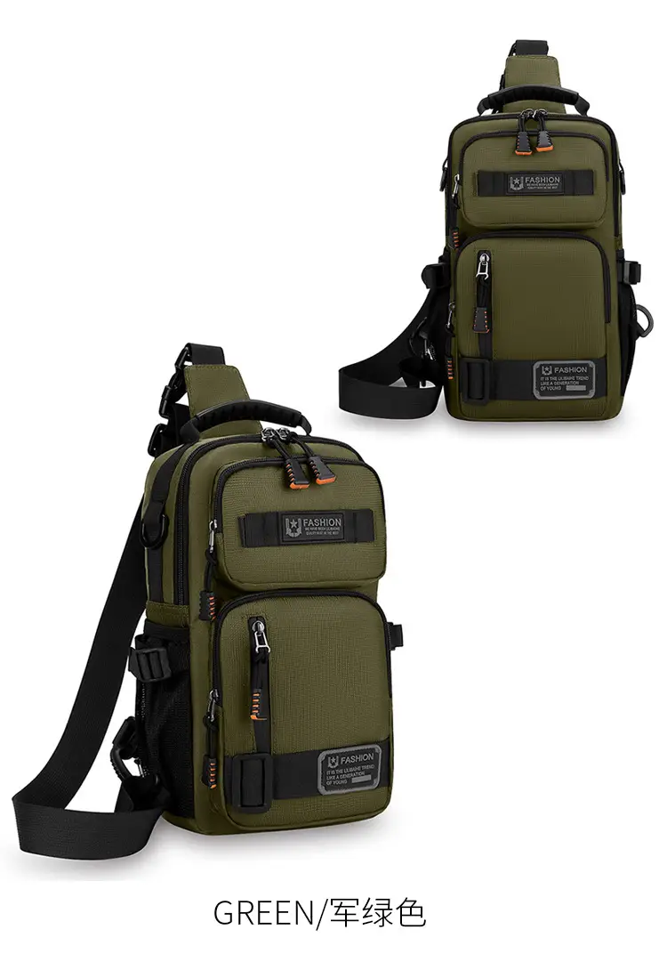 Men's Multi-Purpose Chest Bag Navy Blue Travel Sports Lightweight — feature 20