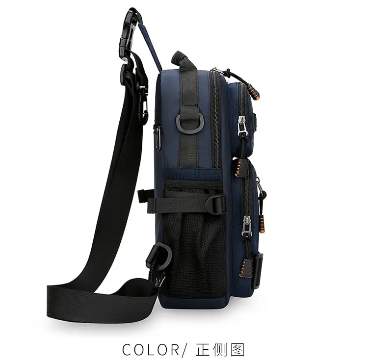 Men's Multi-Purpose Chest Bag Navy Blue Travel Sports Lightweight — feature 24