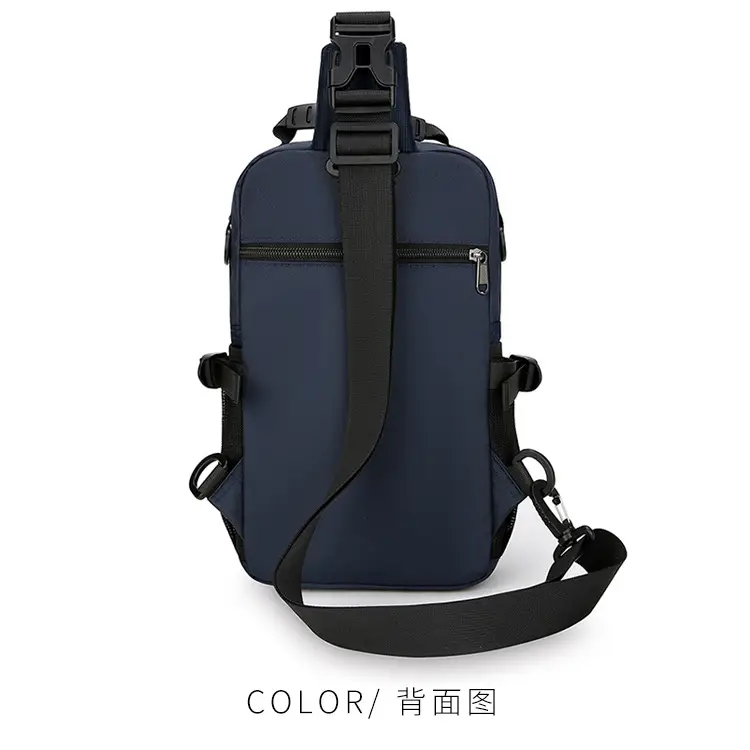 Men's Multi-Purpose Chest Bag Navy Blue Travel Sports Lightweight — feature 25