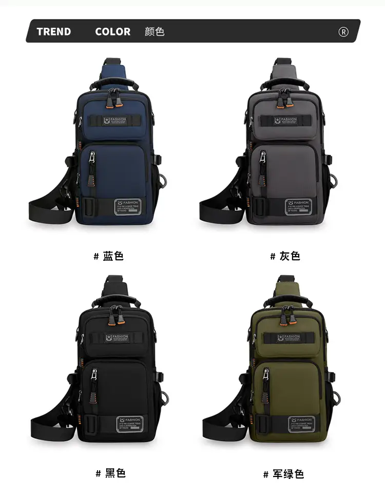 Men's Multi-Purpose Chest Bag Navy Blue Travel Sports Lightweight — feature 8