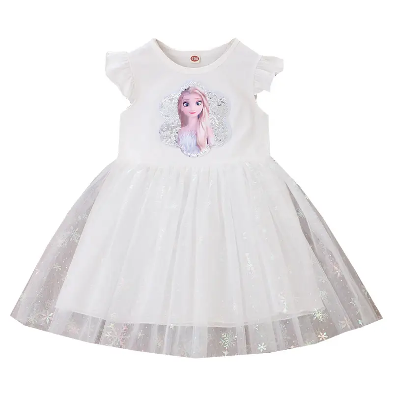 Elsa Princess Sequined Gauze Dress for Girls Light Blue - Image 8