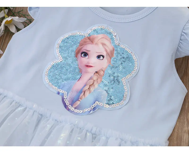 Elsa Princess Sequined Gauze Dress for Girls Light Blue — feature 7