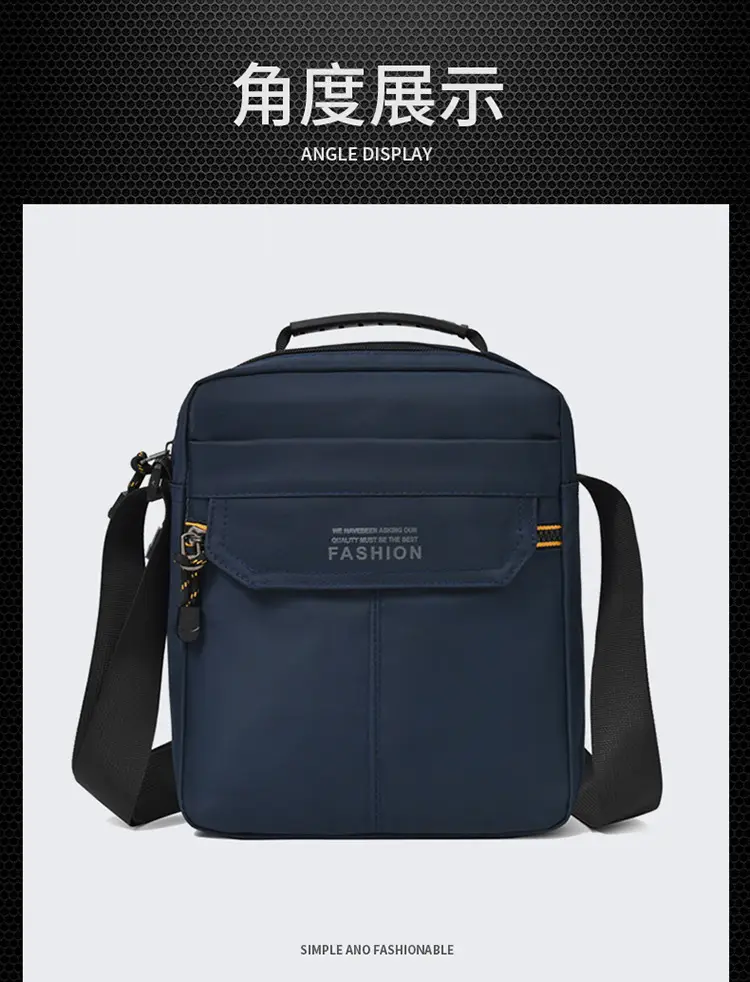 One-Shoulder Crossbody Bag for Men Black Multi-Compartment — feature 15