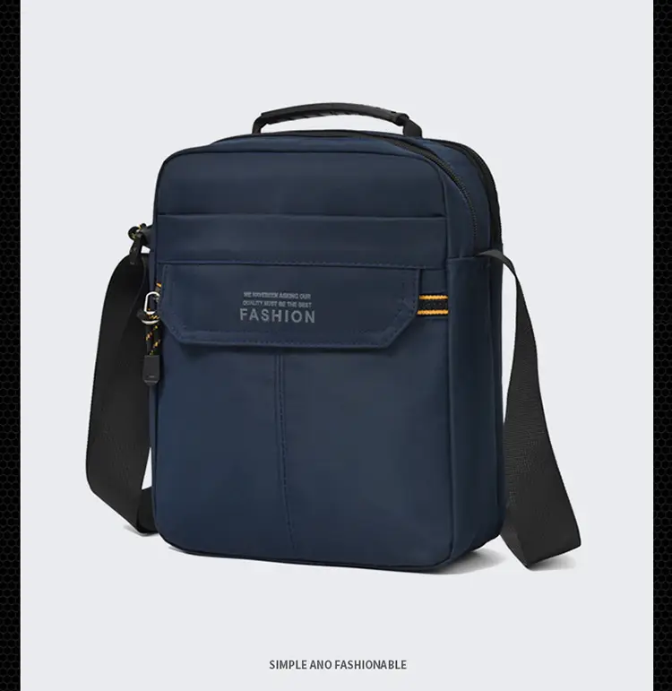 One-Shoulder Crossbody Bag for Men Black Multi-Compartment — feature 16