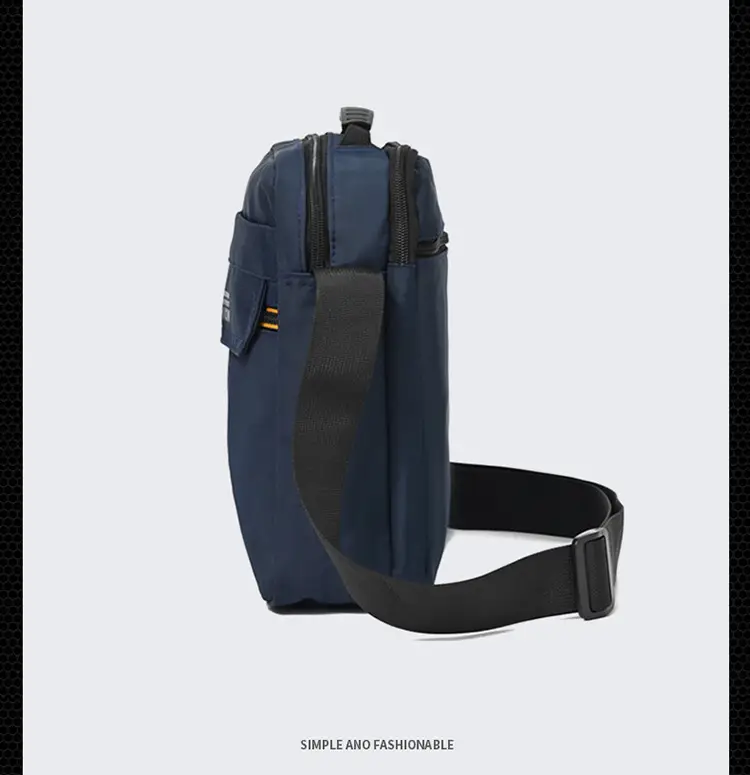 One-Shoulder Crossbody Bag for Men Black Multi-Compartment — feature 17