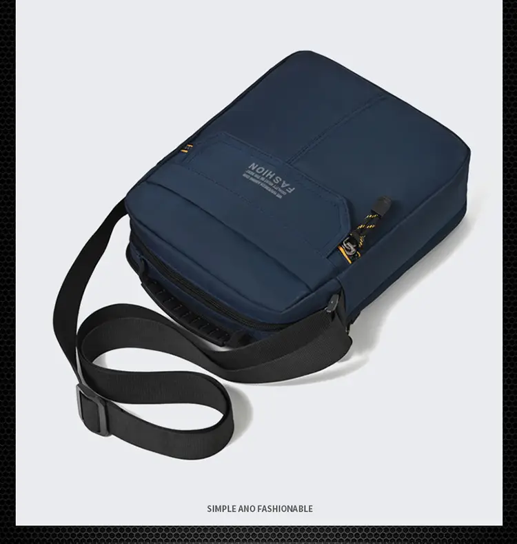 One-Shoulder Crossbody Bag for Men Black Multi-Compartment — feature 20