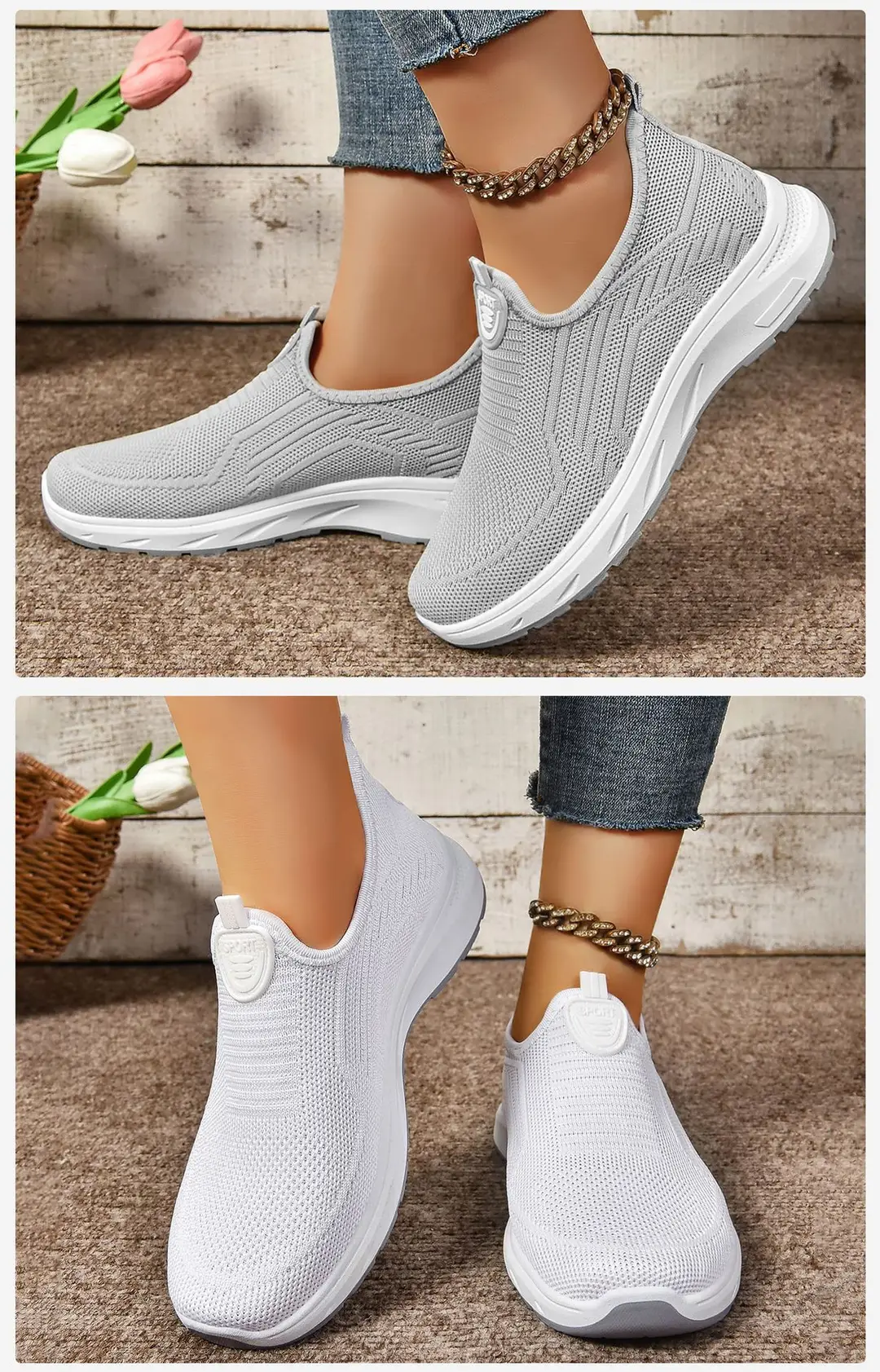 Women's Spring Casual Sports Breathable Cross-Border Large Size Women's Shoes, Women's Soft-Soled Slip-On Lazy Shoes — feature 20