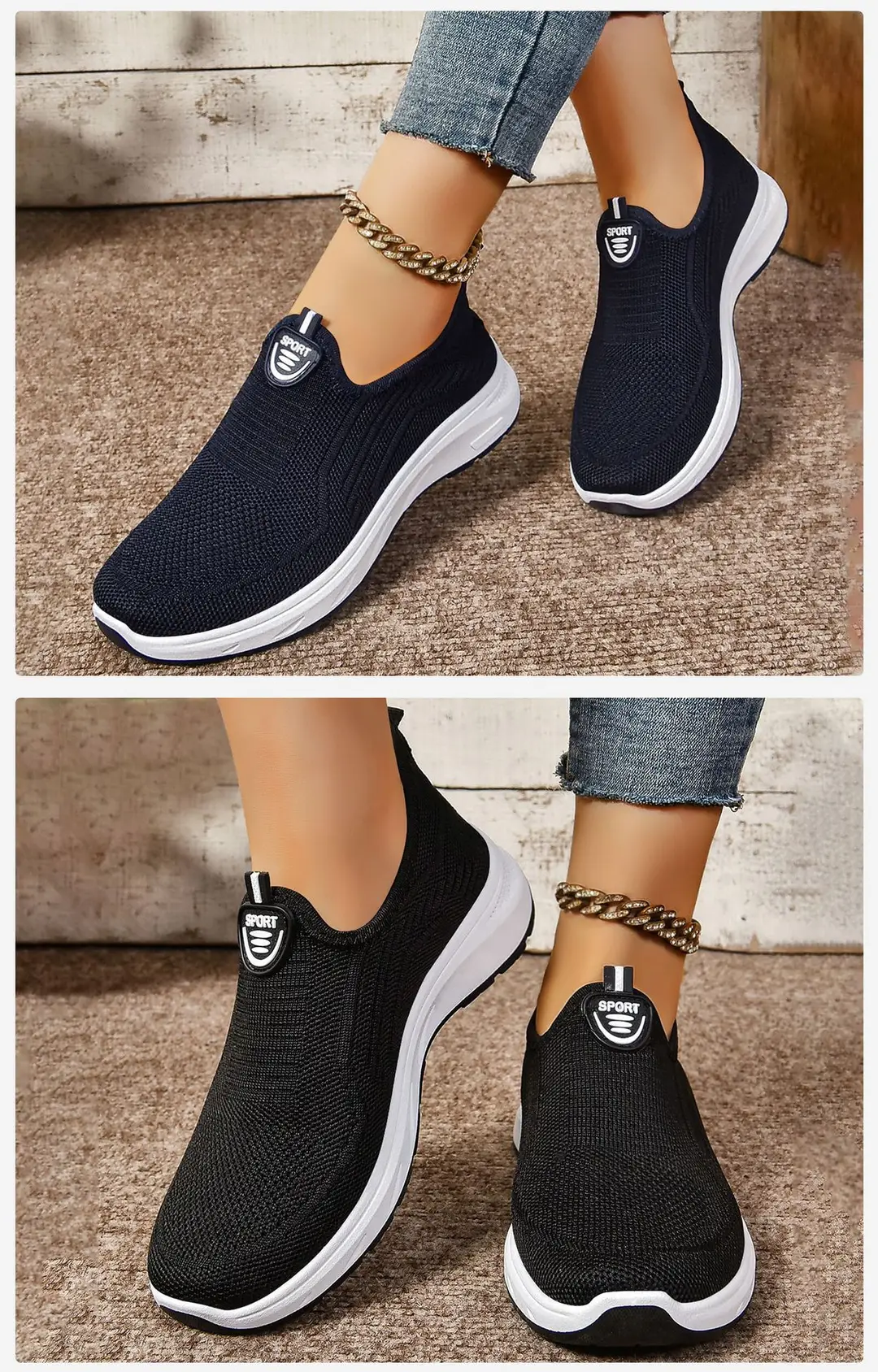 Women's Spring Casual Sports Breathable Cross-Border Large Size Women's Shoes, Women's Soft-Soled Slip-On Lazy Shoes — feature 21