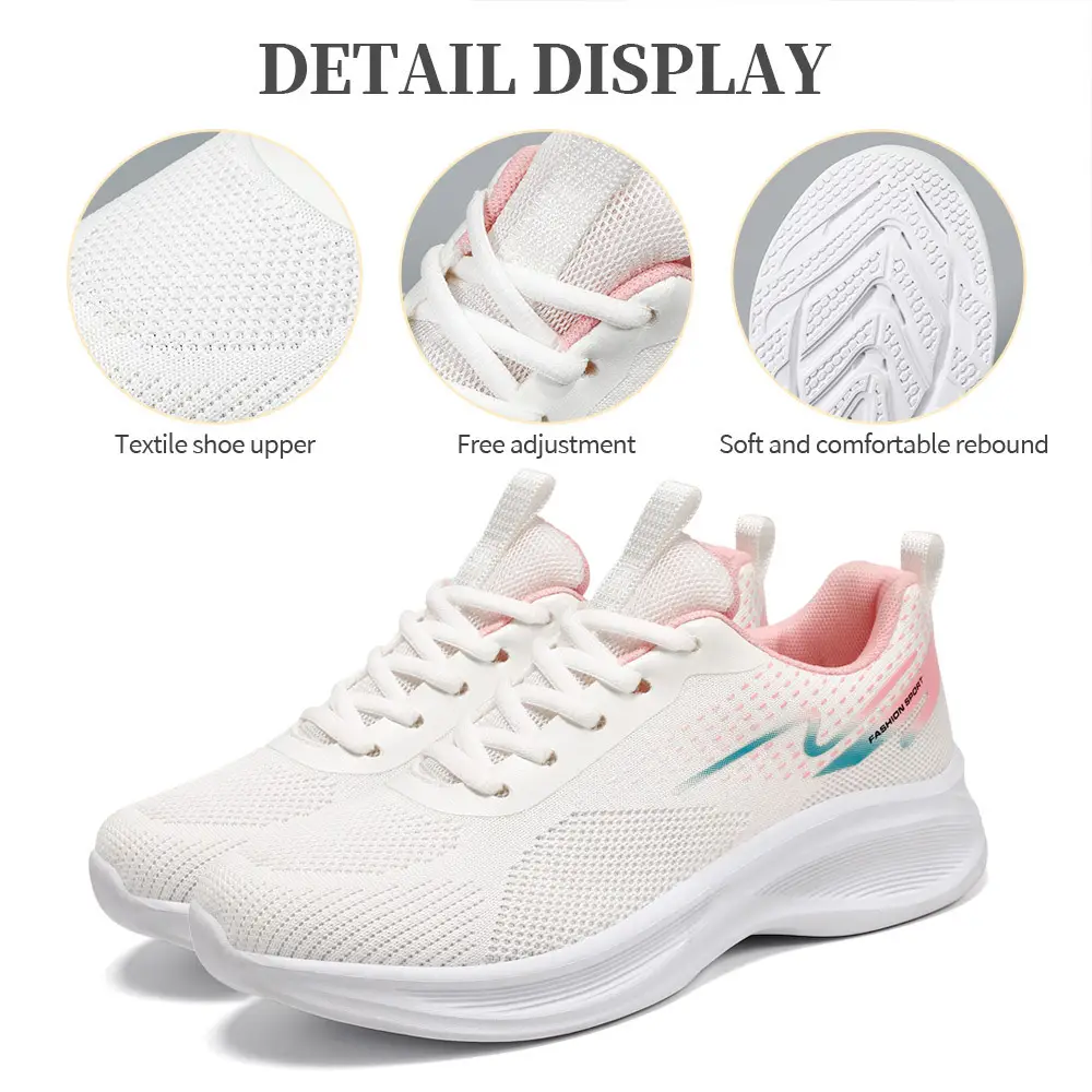 Women's Shoes Versatile Spring New Style Fly-Knit Casual Shoes Cross-Border Shoes Soft Sole Comfortable Sneakers Single Shoes - Image 5