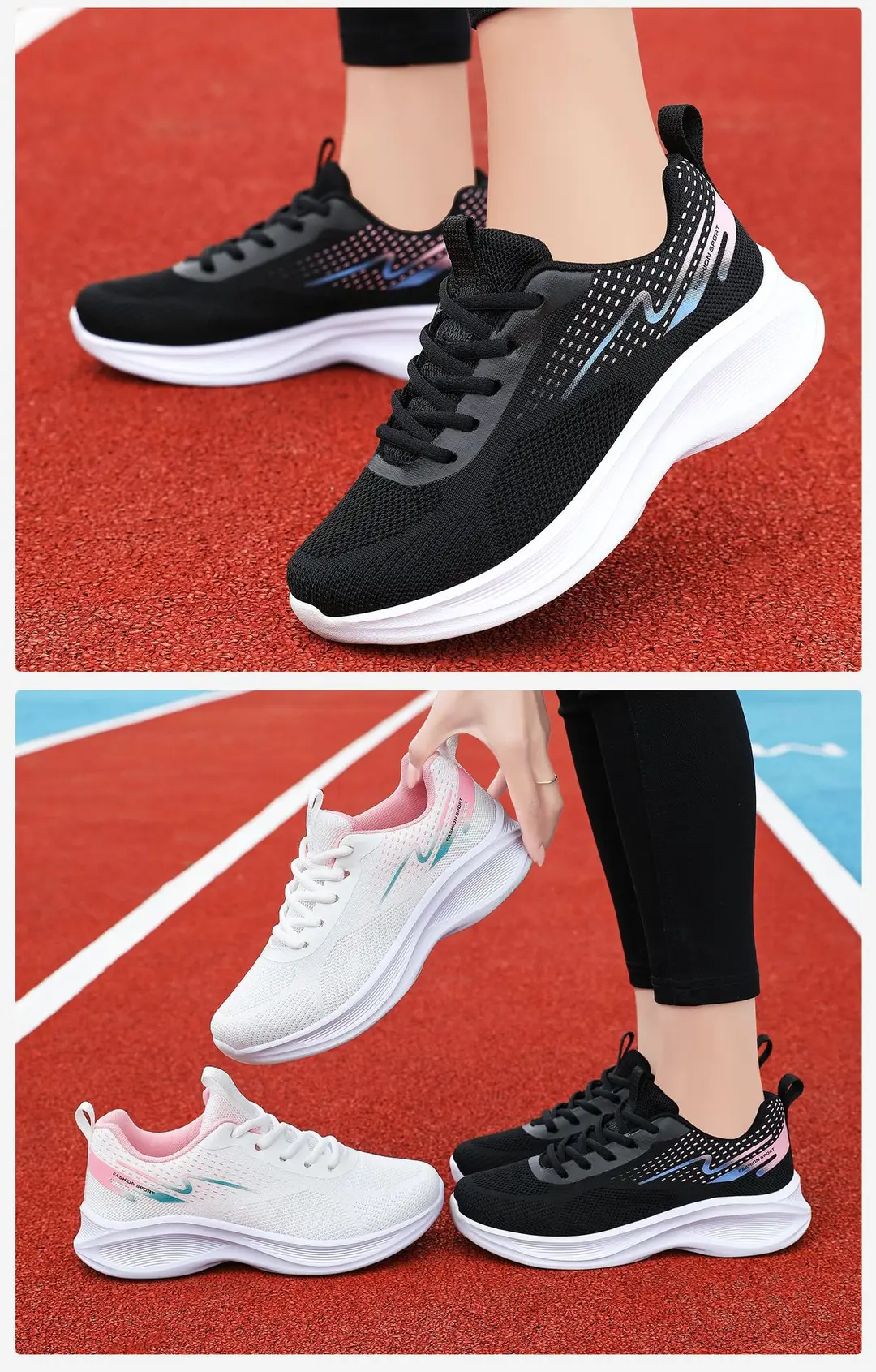 Women's Shoes Versatile Spring New Style Fly-Knit Casual Shoes Cross-Border Shoes Soft Sole Comfortable Sneakers Single Shoes — feature 9