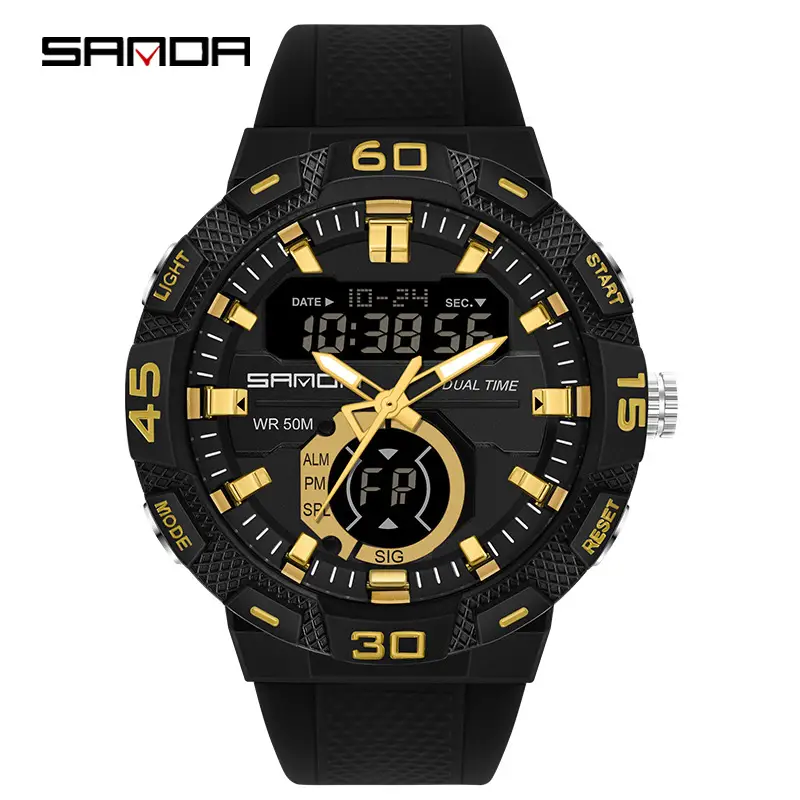 Sanda Blue Digital Dual Display Sports Watch - Image 2