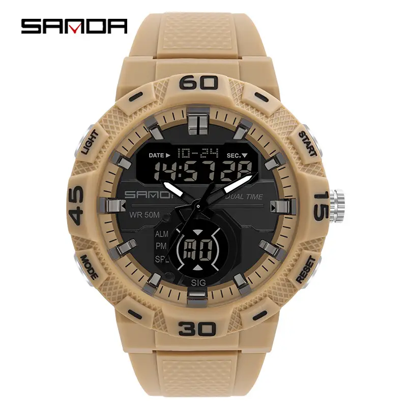 Sanda Blue Digital Dual Display Sports Watch - Image 6