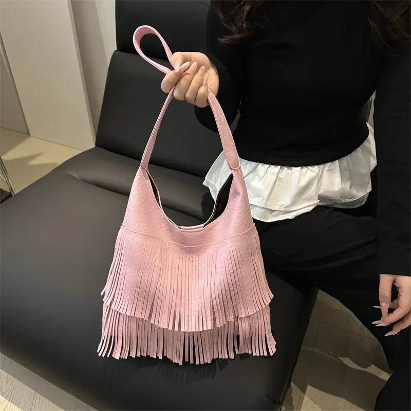Korean Style Tassel Shoulder Bag for Women Large Capacity - Image 6