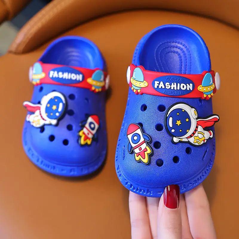 Blue Cartoon Astronaut Kids Sandals Summer Clogs