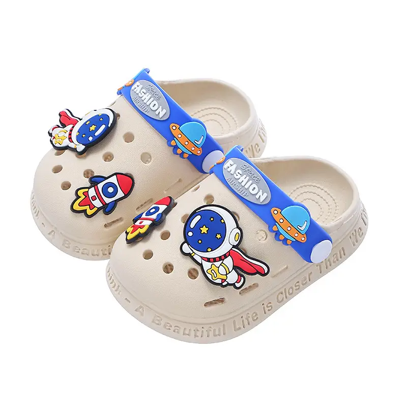 Blue Cartoon Astronaut Kids Sandals Summer Clogs