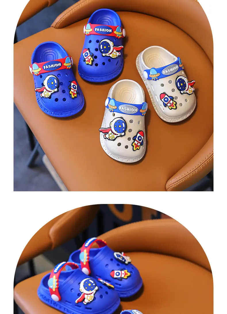 Blue Cartoon Astronaut Kids Sandals Summer Clogs — feature 13