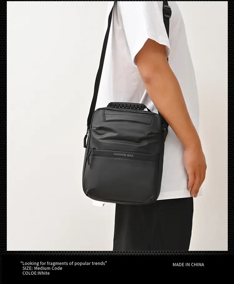 Men's Blue Oxford Cloth Shoulder Bag Commuter Crossbody — feature 12