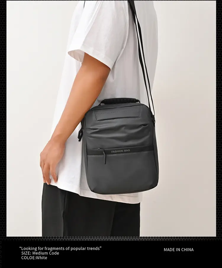 Men's Blue Oxford Cloth Shoulder Bag Commuter Crossbody — feature 18