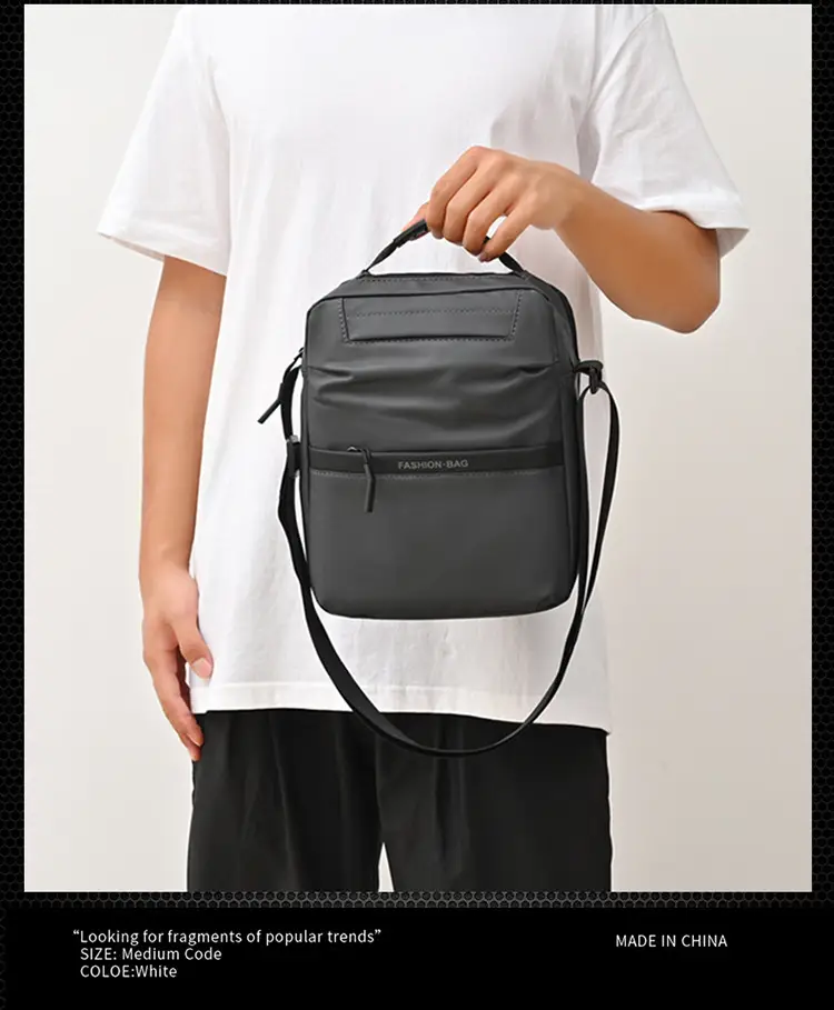 Men's Blue Oxford Cloth Shoulder Bag Commuter Crossbody — feature 19
