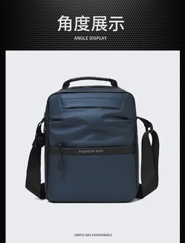 Men's Blue Oxford Cloth Shoulder Bag Commuter Crossbody — feature 20