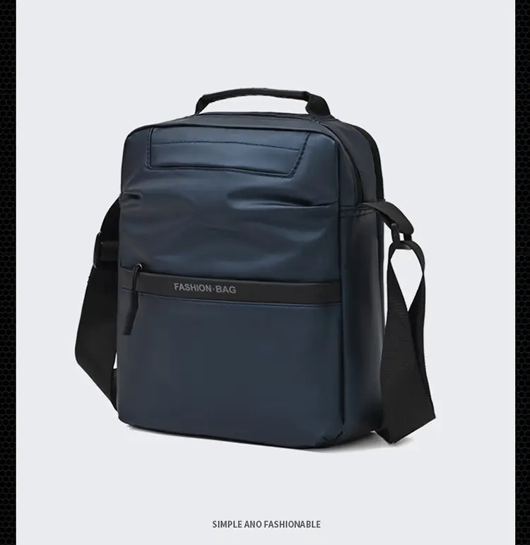 Men's Blue Oxford Cloth Shoulder Bag Commuter Crossbody — feature 21