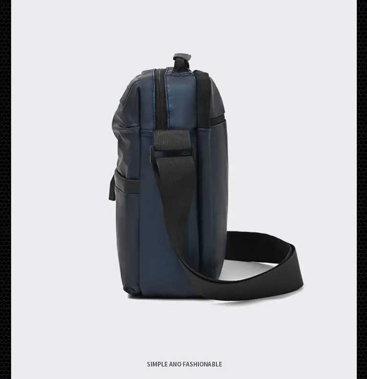 Men's Blue Oxford Cloth Shoulder Bag Commuter Crossbody — feature 22