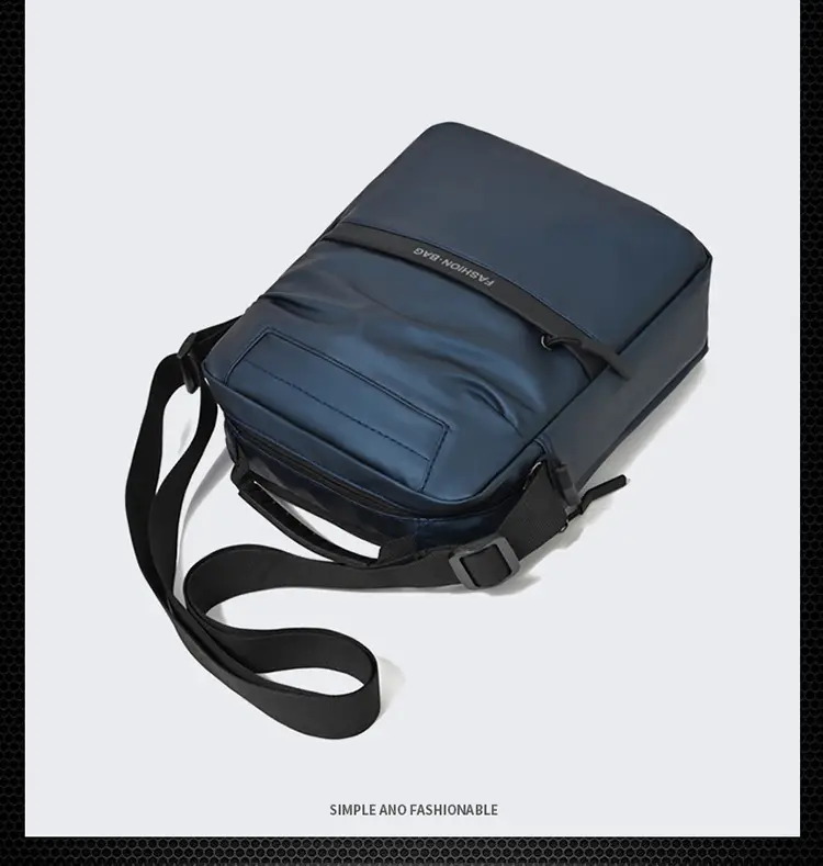 Men's Blue Oxford Cloth Shoulder Bag Commuter Crossbody — feature 25