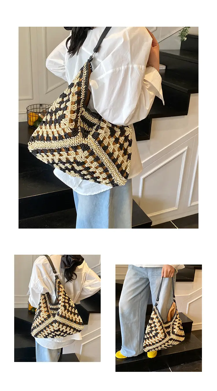 Hollow Straw Artistic Tote Bag for Women — feature 10