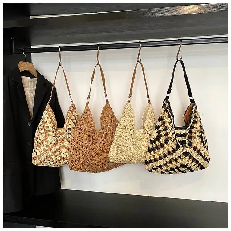Hollow Straw Artistic Tote Bag for Women — feature 14