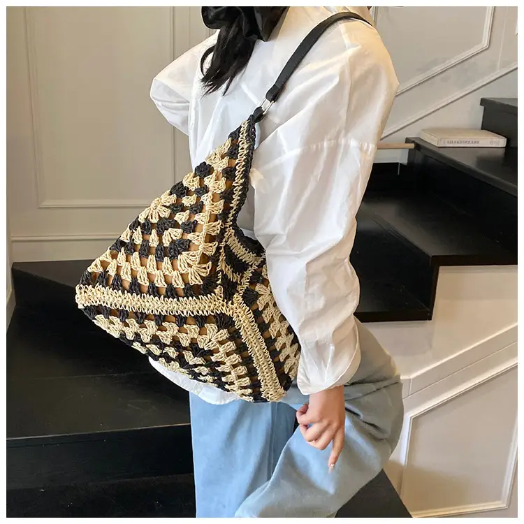 Hollow Straw Artistic Tote Bag for Women — feature 21