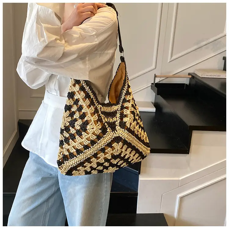 Hollow Straw Artistic Tote Bag for Women — feature 22
