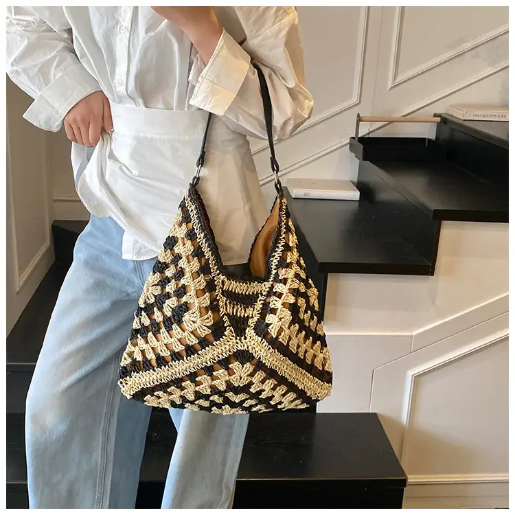 Hollow Straw Artistic Tote Bag for Women — feature 23