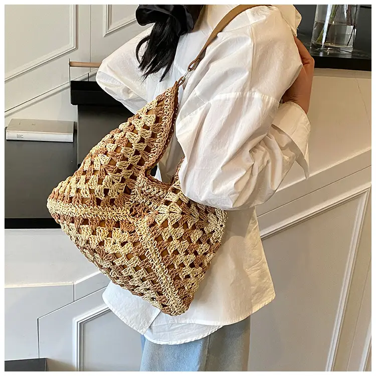 Hollow Straw Artistic Tote Bag for Women — feature 24