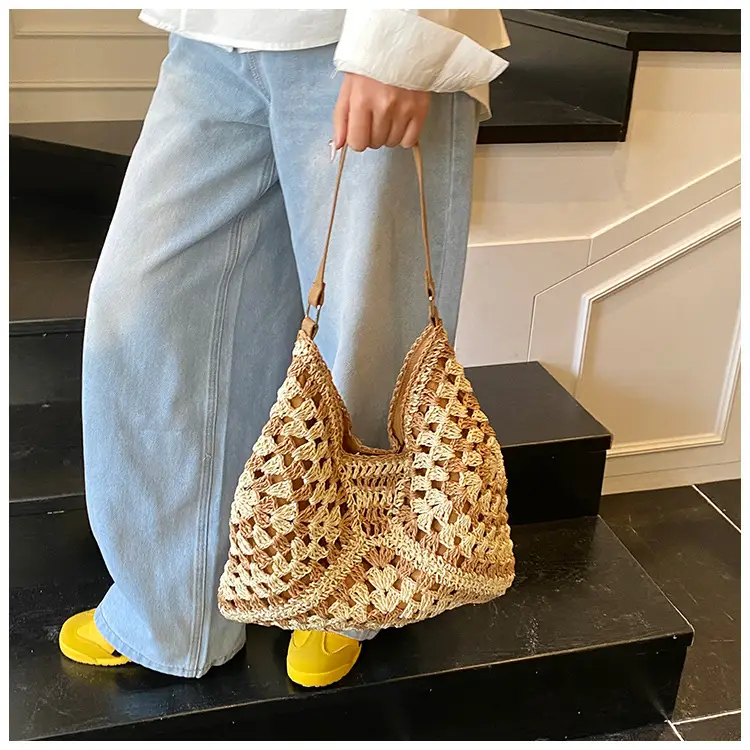 Hollow Straw Artistic Tote Bag for Women — feature 26