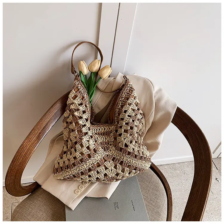 Hollow Straw Artistic Tote Bag for Women — feature 28