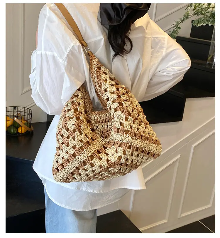 Hollow Straw Artistic Tote Bag for Women — feature 4