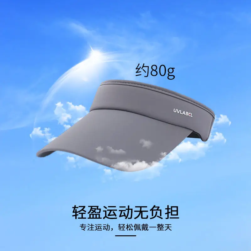 Women's Grey Brim Cap Sunscreen Hat 58CM - Image 8