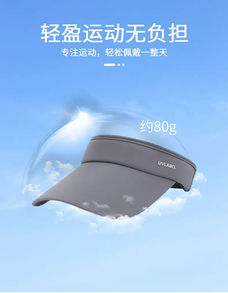 Women's Grey Brim Cap Sunscreen Hat 58CM — feature 3