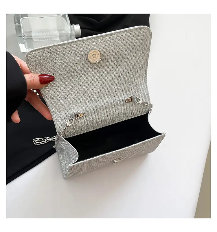 Textured Bow Bag for Women, 5 Colors, Pearl Chain, Shoulder Crossbody — feature 34