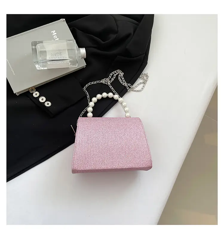 Textured Bow Bag for Women, 5 Colors, Pearl Chain, Shoulder Crossbody — feature 39